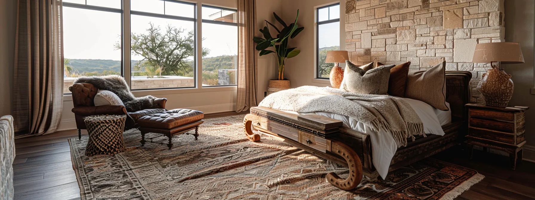 a cozy and stylish carpeted room in a hill country home showcasing warmth, comfort, and durability.