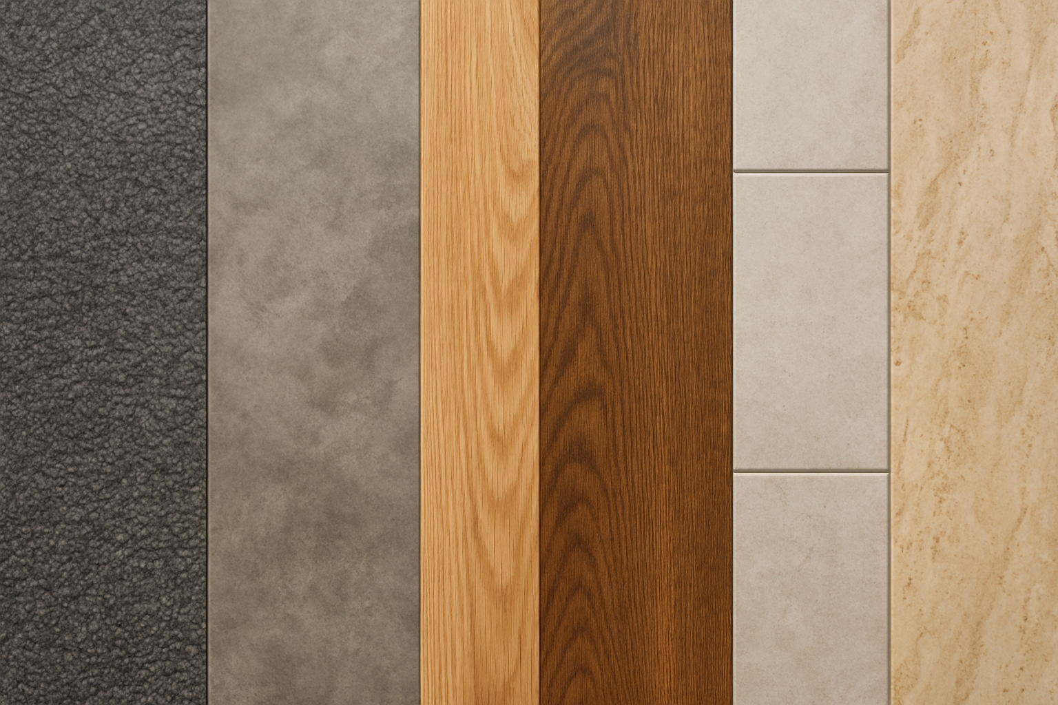 Variety of flooring materials showcased for renovation projects